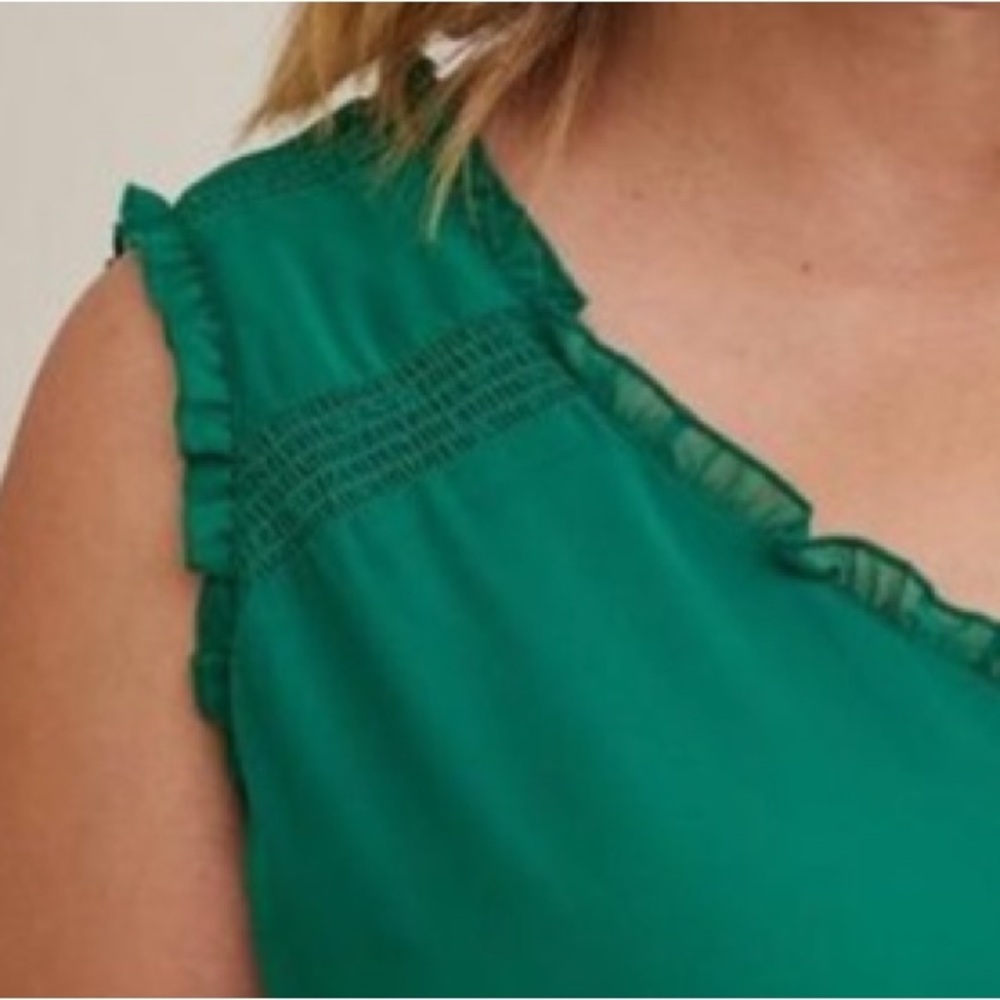 Torrid Chiffon Ruffle Trim Mini Dress Kelly Green NWOT 3 - Picture 5 of 8